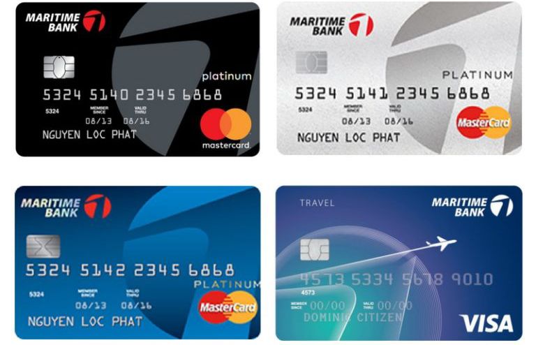 Các loại thẻ tín dụng Maritime Bank